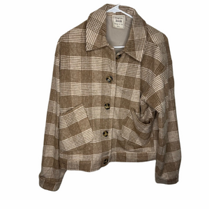 Style Rack Tan Teddy Button Jacket Size Small